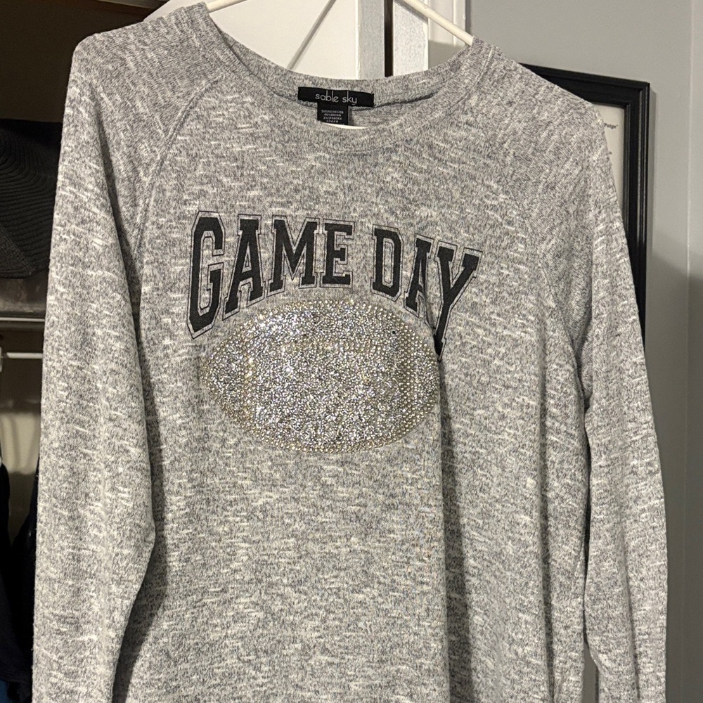 Football Bling Gray Game Day Sweatshirt